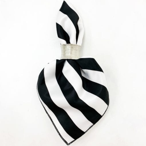 Black & White Stripe Satin Napkin | I Do Linens
