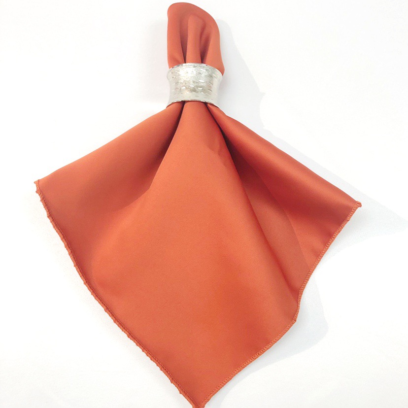 Burnt Orange Linen Cloth Napkins, Burnt Orange Wedding Napkin